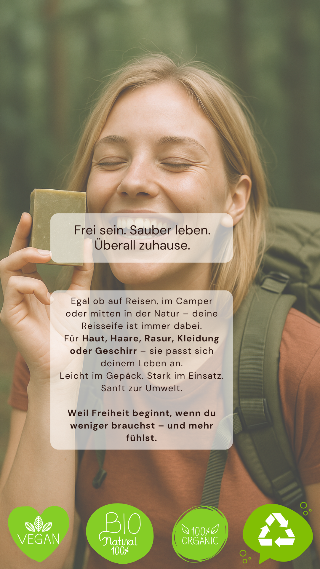 Reinwelt Reiseseife – Freiheit in der Hand