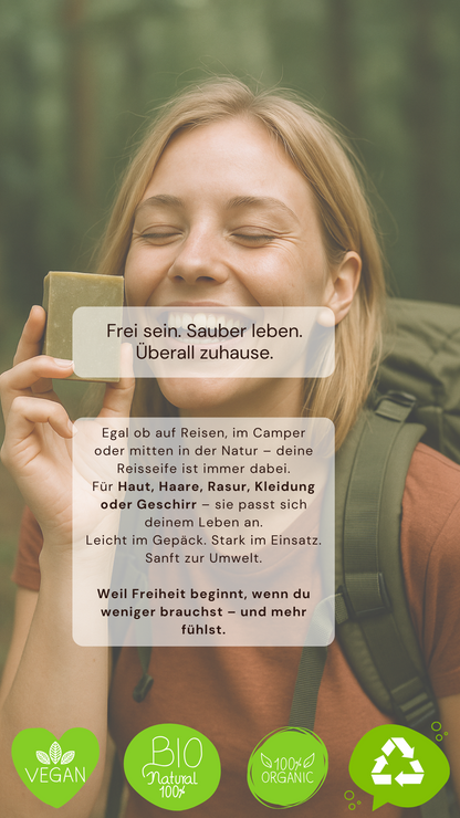 Reinwelt Reiseseife – Freiheit in der Hand
